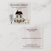 Ursprüngliches Land Rustikales altes Bauernhaus Sc Quadratische Visitenkarte (Vorne/Hinten)