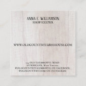 Ursprüngliches Land Rustikales altes Bauernhaus Sc Quadratische Visitenkarte (Rückseite)