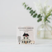 Ursprüngliches Land Rustikales altes Bauernhaus Sc Quadratische Visitenkarte (Stehend Vorderseite)