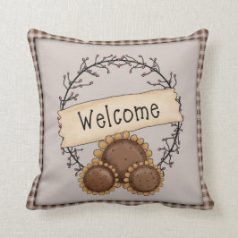 Ursprüngliches Land - Sonnenblumen - Willkommensfe Kissen