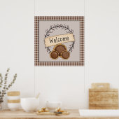 Ursprüngliches Land - Sonnenblumen - Willkommensfe Poster (Küche)