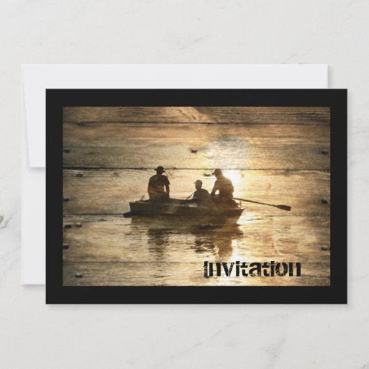 Ursprüngliches Landseeboots-Kanufischen Einladung (Vorderseite)