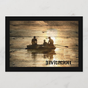 Ursprüngliches Landseeboots-Kanufischen Einladung