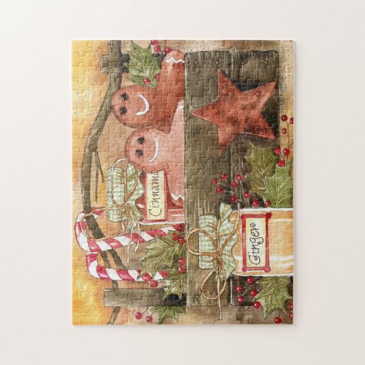 Ursprüngliches Lebkuchen-u. Zimt-Korb-Puzzlespiel Puzzle (Vertikal)