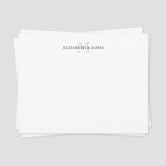 Ursprüngliches Mit Monogramm Paar Personalisiert Mitteilungskarte