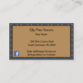 Ursprüngliches Patriotisches Rustikales Land Visitenkarte (Rückseite)