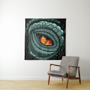Ursprüngliches Reptilien-Raubtier-Auge Wandteppich