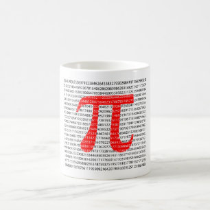 Ursprüngliches rotes Zahl-Pi-Tag-mathematisches Sy Kaffeetasse