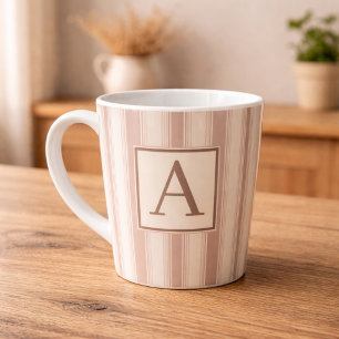 Ursprüngliches rustikales Farmhaus gestreift Beige Milchtasse