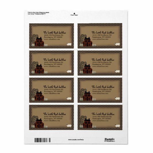 Ursprüngliches Saltbox-Haus-Versandlabel (Vorne)