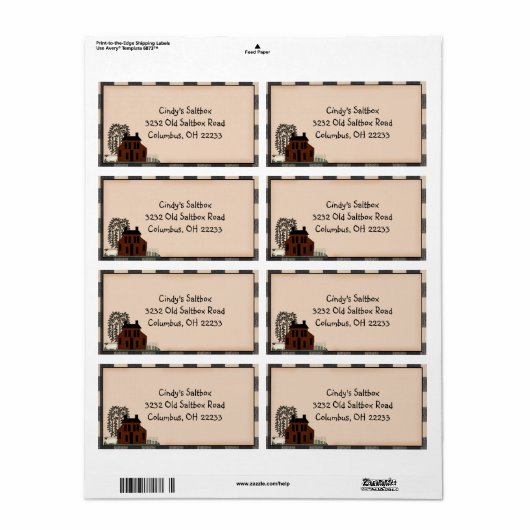 Ursprüngliches Saltbox-Länderlabel (Vorne)