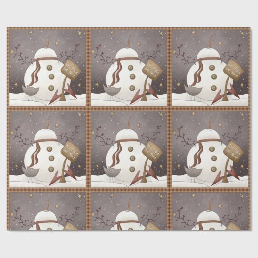 Ursprüngliches Schneemann- und Homespun-Wrapping P Geschenkpapier (Flach)