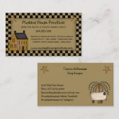 Ursprüngliches Senf Saltbox House & Stars Visitenkarte (Vorne/Hinten)