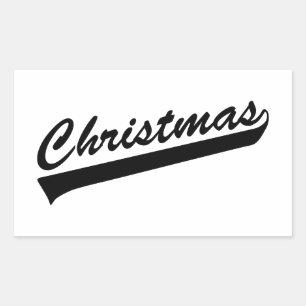 Ursprüngliches Textentwurfwort CHRISTMAS Rechteckiger Aufkleber