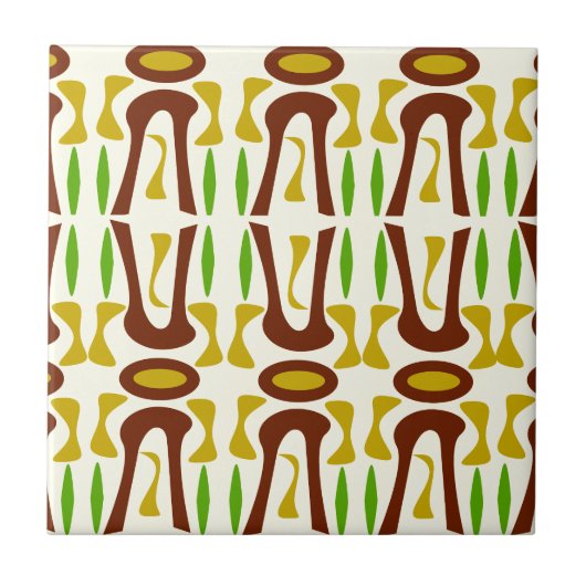 Ursprüngliches Tiki Dschungel-Muster Fliese (Vorderseite)