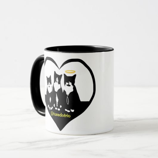 Ursprüngliches TuxedoTrio Herz Tasse (Vorderseite Links)
