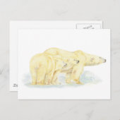 Ursprüngliches Wasserfarben-Polar-Tier Postkarte (Vorne/Hinten)