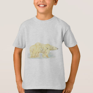 Ursprüngliches Wasserfarben-Polar-Tier T-Shirt
