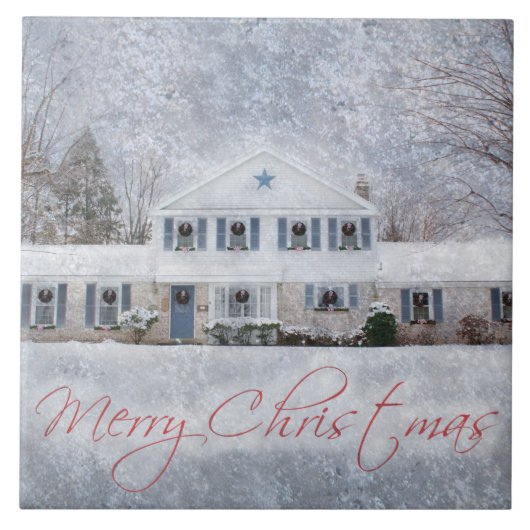 Ursprüngliches Winterschnee Rustikales Open House Fliese (Vorderseite)