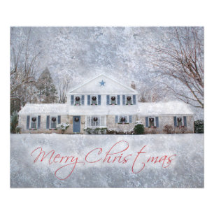 Ursprüngliches Winterschnee Rustikales Open House Fotodruck