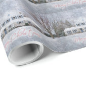 Ursprüngliches Winterschnee Rustikales Open House Geschenkpapier (Rolleneckpunkt)