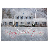 Ursprüngliches Winterschnee Rustikales Open House Große Geschenktüte (Vorderseite)