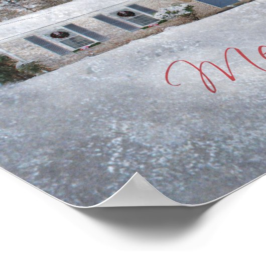 Ursprüngliches Winterschnee Rustikales Open House Poster (Ecke)