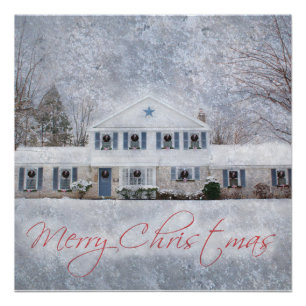 Ursprüngliches Winterschnee Rustikales Open House Poster