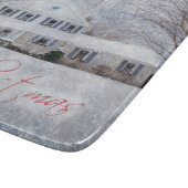 Ursprüngliches Winterschnee Rustikales Open House Schneidebrett (Ecke)