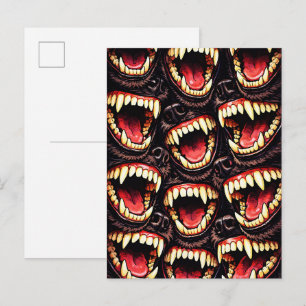Ursprüngliches Wolfspack Fletschende Fänge Horror  Postkarte