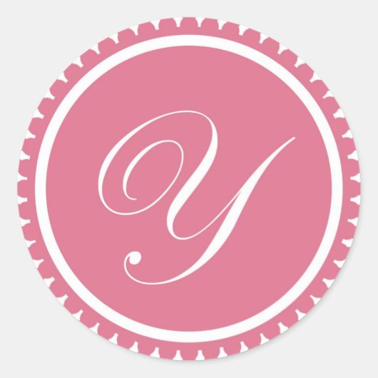 Ursprüngliches Y-Princess-Monogramm-Siegel-Gastges Runder Aufkleber (Vorderseite)