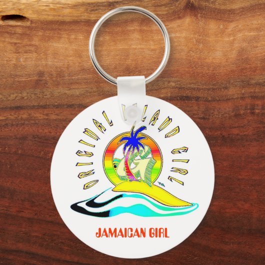 URSPRUNGSINSEL GIRLZ, JAMAIKANISCHES MÄDCHEN SCHLÜSSELANHÄNGER (Vorderseite)