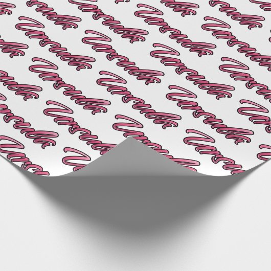 Ursula faded pink personalisiertes Geschenkpapier (Ecke)