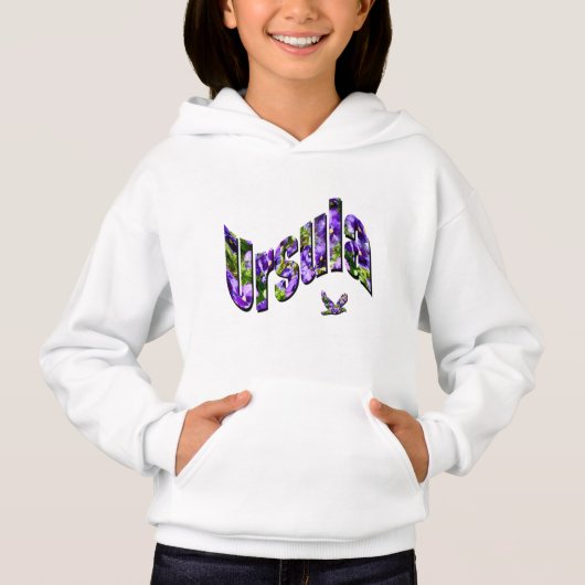 Ursula, Floral Girls Name Logo, Hoodie (Vorderseite)