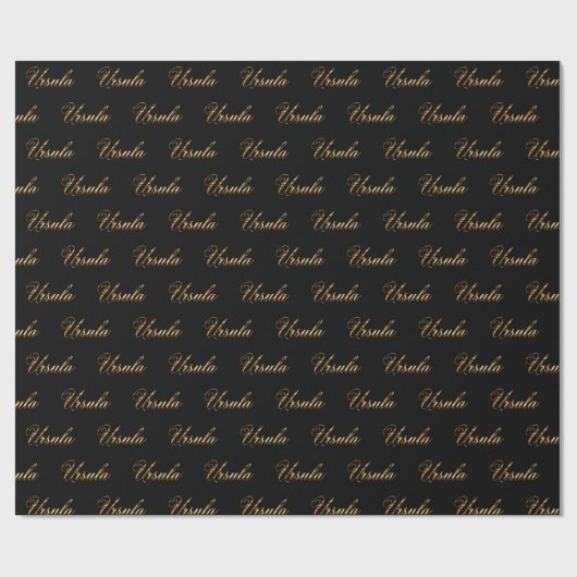 Ursula gold Design Lettering Geschenkpapier (Flach)