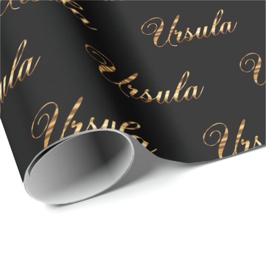 Ursula gold Design Lettering Geschenkpapier (Rolleneckpunkt)