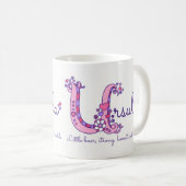 Ursula initiale U name meint doodle art Tasse (VorderseiteRechts)