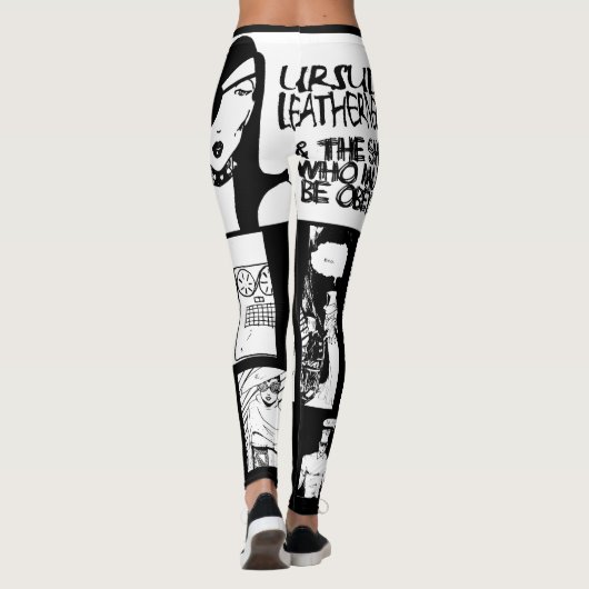 Ursula LEatherneck Punk Comic Strip Art Leggings (Rückseite)