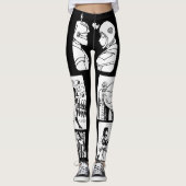 Ursula LEatherneck Punk Comic Strip Art Leggings (Vorderseite)