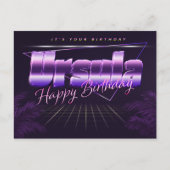 Ursula Name Vorname lila Postkarte Geburtstag (Vorderseite)