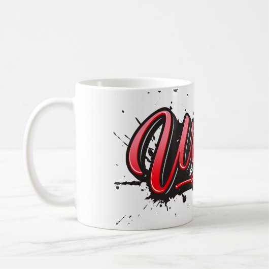 Ursula red Heart Graffiti Tasse Kaffeetasse (Links)