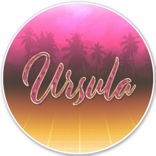 Ursula Vorname Name golden pink Aufkleber Sticker (Vorderseite)
