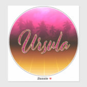 Ursula Vorname Name golden pink Aufkleber Sticker (Blatt)