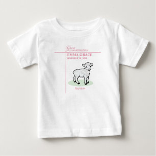 Urtaufe Rosa Mädchen Lamm Baby T-shirt