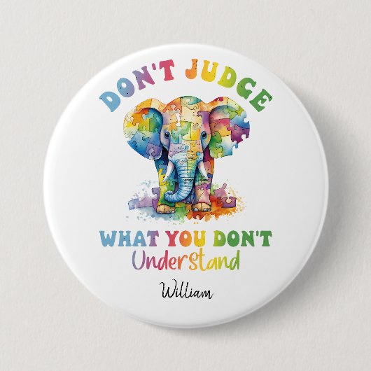 Urteile nicht, was U nicht versteht! Neurodiverser Button (Vorderseite)