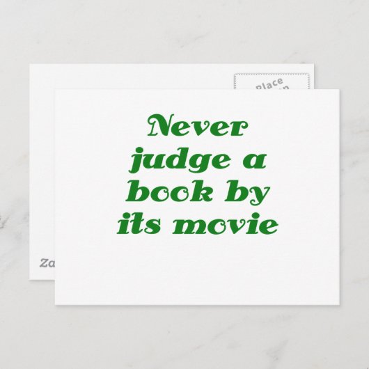 Urteile niemals ein Buch nach seinem Film Postkarte (Vorne/Hinten)