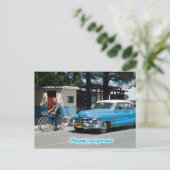 Urteile niemals einen Mann an seinem Fahrzeug! Postkarte (Stehend Vorderseite)