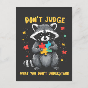 Urteilen Sie nicht, was Sie Raccoon nicht verstehe Ankündigungspostkarte