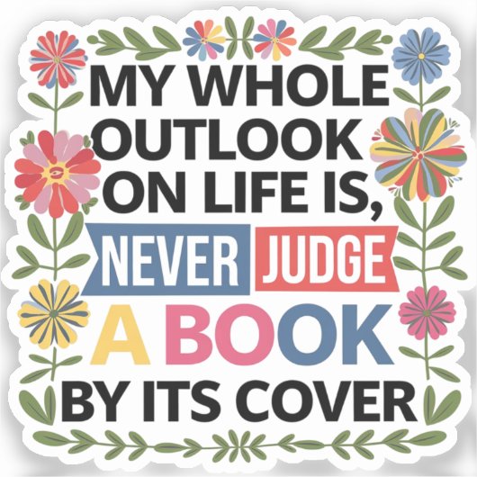 Urteilen Sie niemals ein Buch nach seinem Cover Aufkleber (Vorderseite)