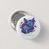 Urteilende Alien Sphynx-Katze Sci-Fi Humor Kunst Button (Vorne & Hinten)